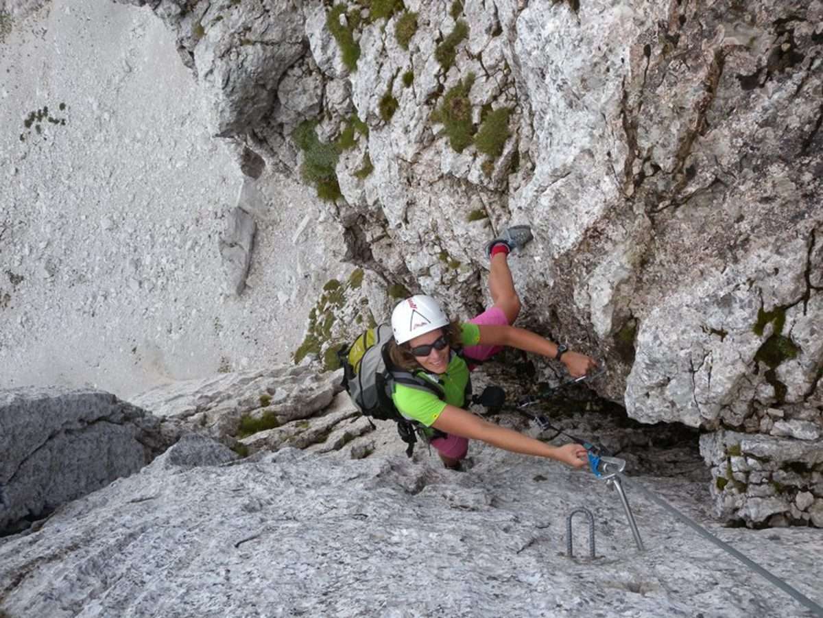 Via ferrata delle Taccole — techniczne przejście