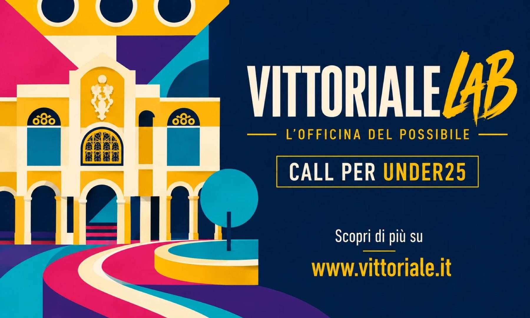 Locandina di Vittoriale Lab, il concorso di idee per under 25 del Vittoriale degli Italiani